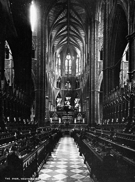 LONDON: WESTMINSTER ABBEY. Interior view of Westminster Abbey, London, England