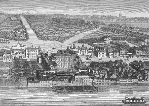 LONDON: WHITEHALL PALACE. The Palace of Whitehall as it appeared about the reign of James II