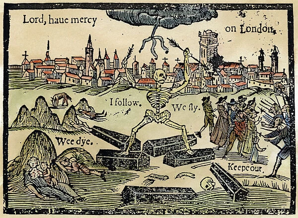 Lord, have mercy on London. Contemporary English woodcut on the Great Plague of 1665
