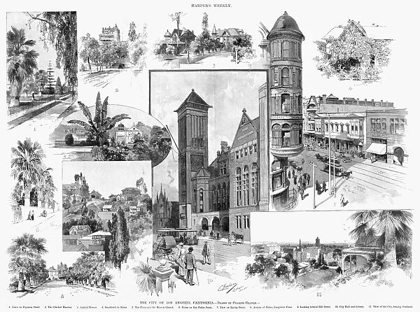 LOS ANGELES, 1890. The city of Los Angeles, Califonia. Engraving after drawings by Charles Graham