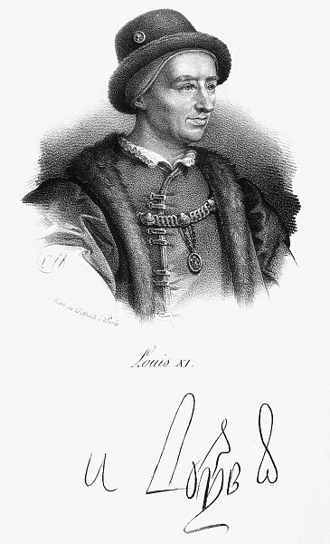 LOUIS XI (1423-1483). King of France, 1461-1483. Lithograph, French, 19th century