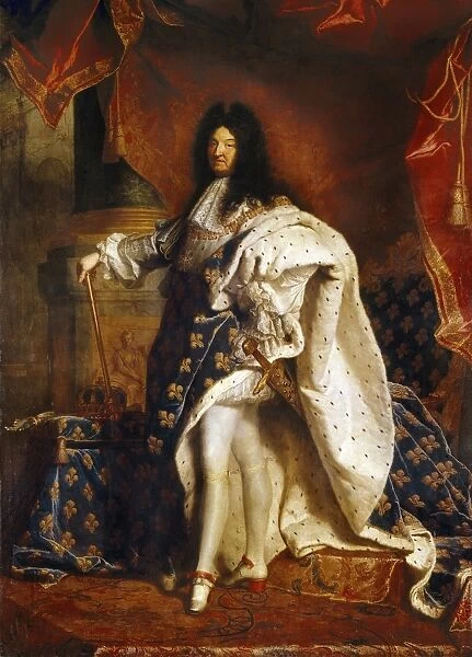 LOUIS XIV (1638-1715). King of France, 1643-1715. Oil on canvas by Hyacinthe Rigaud
