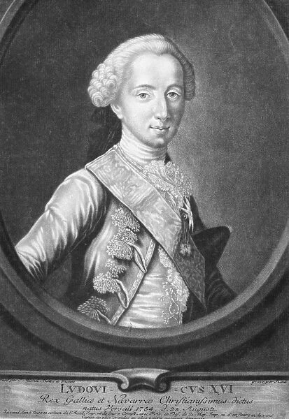 LOUIS XVI (1754-1793). King of France, 1774-1792. Mezzotint, French, c1774
