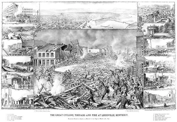 LOUISVILLE: TORNADO, 1890. The great tornado and fire at Louisville, Kentucky, of 27 March 1890