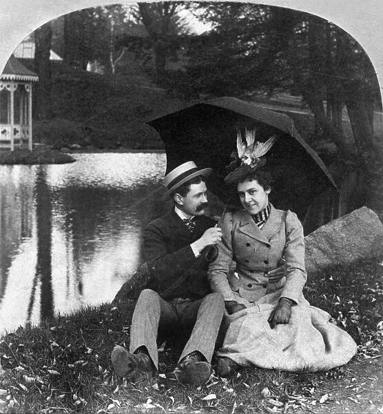 LOVE, 1900. Single panel from stereoscopic view, American