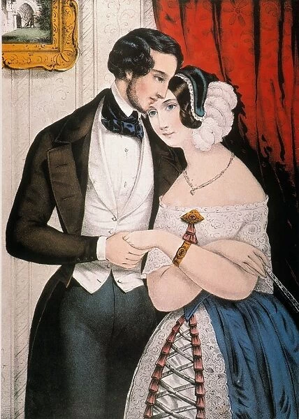 LOVERS RECONCILIATION. Lithograph, 1846, by Nathaniel Currier