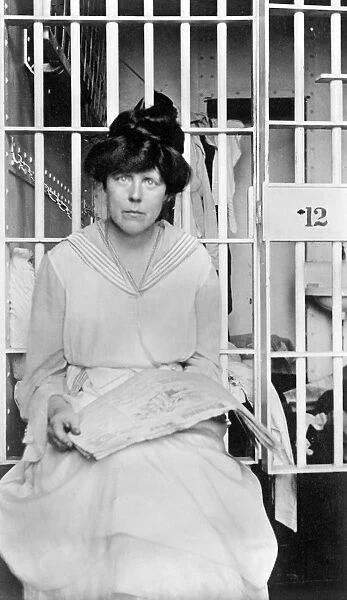 LUCY BURNS (1879-1966). American suffragist and womens rights advocate. Photographed in jail, 1917