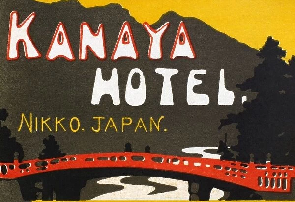 Luggage label from the Kanaya Hotel in Nikko, Japan, early 20th century