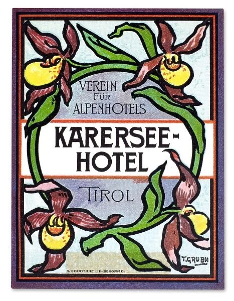 Luggage label from the Karersee Hotel in Tirol, Austria, early 20th century