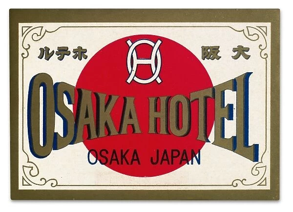 Luggage label from the Okaka Hotel in Japan, early 20th century