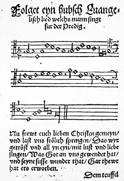 LUTHER: HYMN, 1526. Title page from the Zwickauer Gesangsbuechlein, 1526