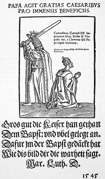 LUTHER: SATIRE, 1545. Satirical broadsheet, 1545, with text by Martin Luther