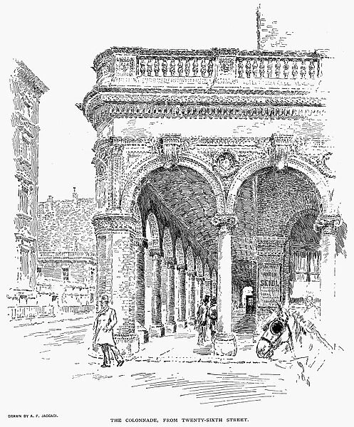 MADISON SQUARE GARDEN. The colonnade, from 26th Street, of the second incarnation
