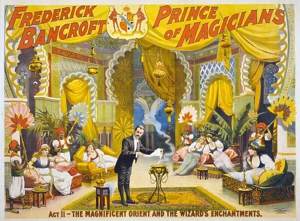 MAGICIAN POSTER, c1895. Lithograph poster, c1895, advertising the magic act of