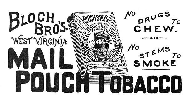 MAIL POUCH TOBACCO, 1893. American advertisement, 1893