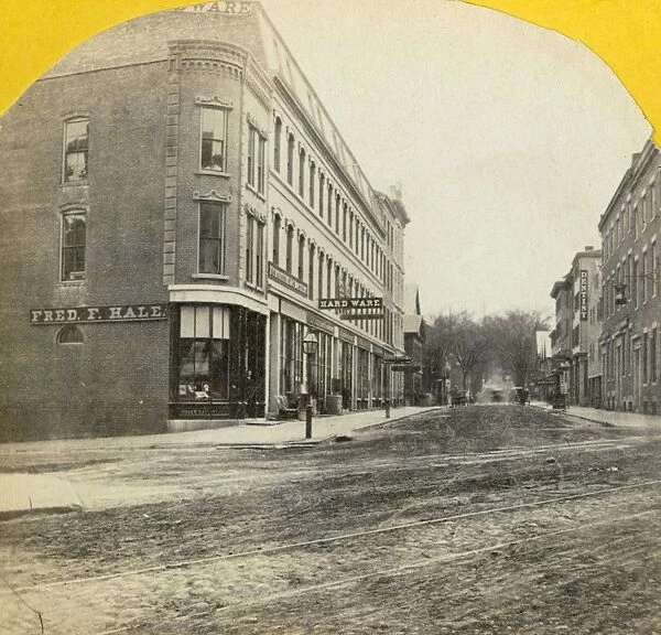MAINE: PORTLAND, c1871. Street in Portland, Maine. Stereograph by J. O. Durgan, c1871