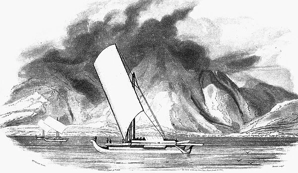 MALAYAN SAILING SHIP, 1808. Malay proas at the south side of Coupang Bay, Island of Timor