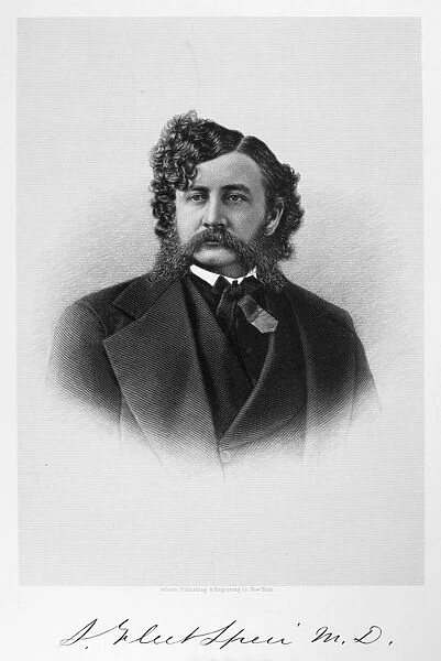 MAN, 19TH CENTURY. S. Fleet Spier, M. D. American doctor. Steel engraving, American, late 19th century