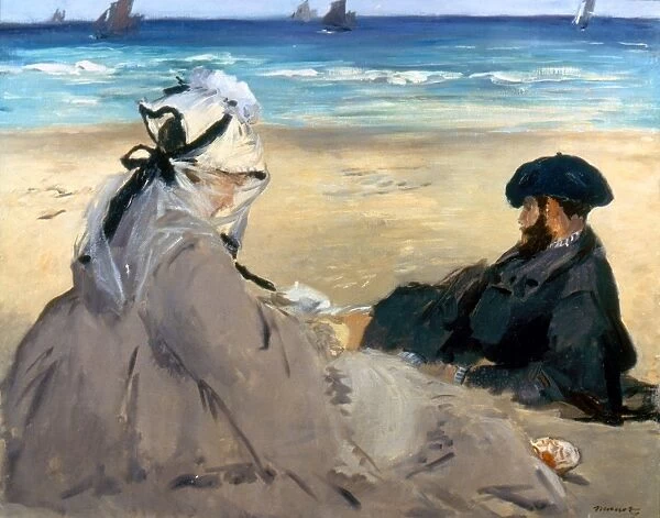 MANET: ON THE BEACH, 1873. Oil on canvas by Edouard Manet