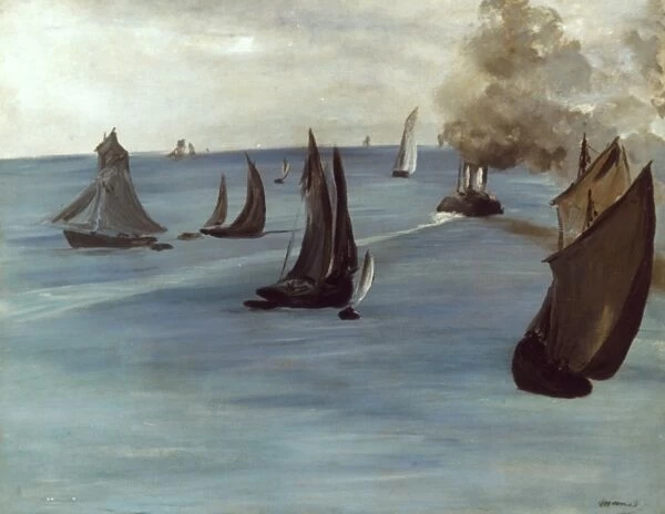 MANET: MARINE, 1864-65. Edouard Manet: Steamboat, Marine or View of the Sea. 1864-65