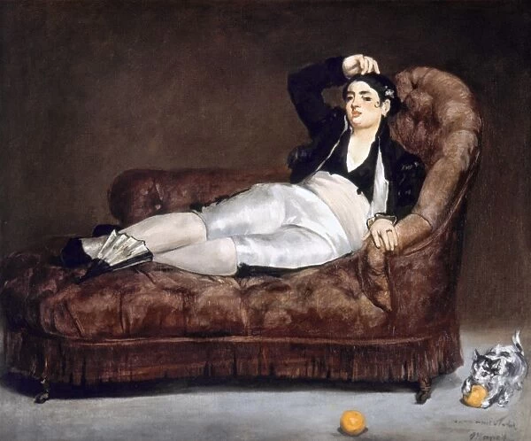 MANET: SPANISH COSTUME. Young Woman Reclining in Spanish Costume. Oil on canvas, 1862
