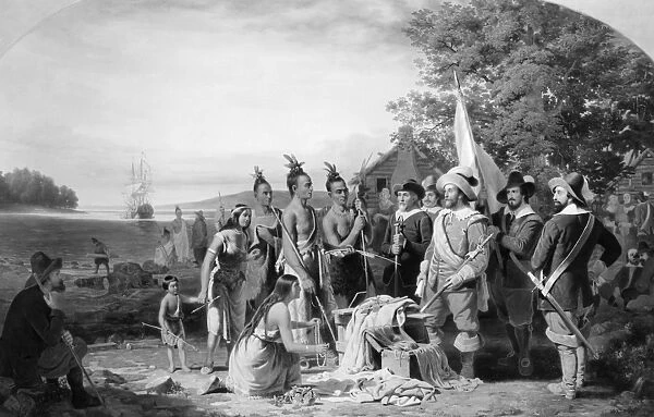 MANHATTAN PURCHASE, 1626. The purchase of Manhattan Island by Peter Minuit in 1626