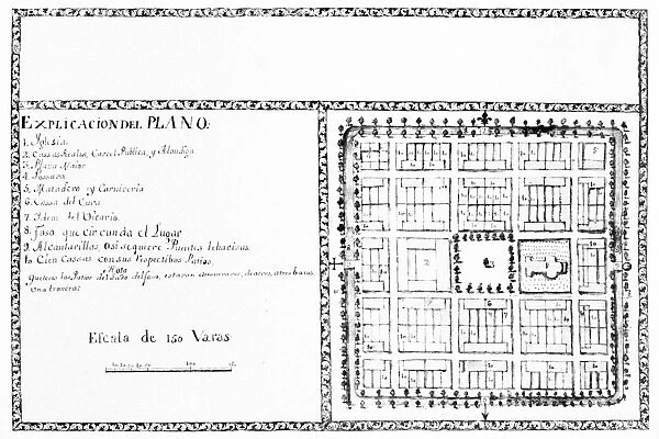 Manuscript plan of San Antonio by Father Juan Agustin Morfi, c1780