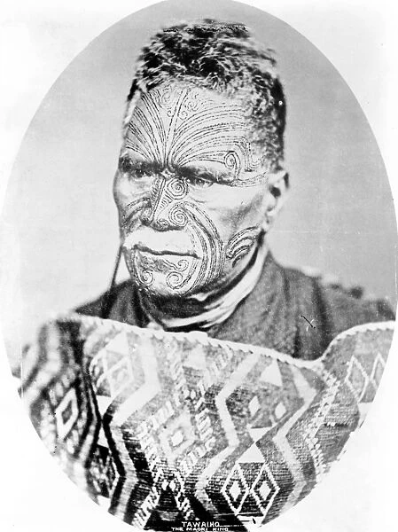 MAORI KING TAWIAHO. Portrait of Tawaiho, the Maori king of New Zealand. Photograph