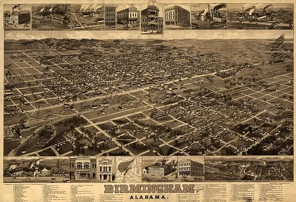 MAP: BIRMINGHAM, ALABAMA. Birmingham, Alabama. Lithograph, c1885