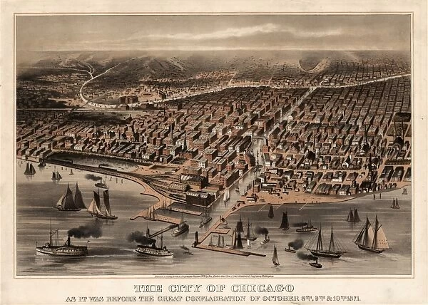 MAP: CHICAGO, 1872. The City of Chicago as it was before the great conflagration of October 8th