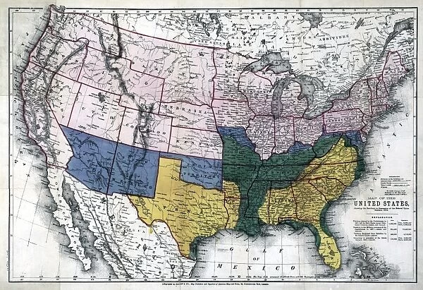 MAP: CIVIL WAR, 1864. Map of the United States, showing the territory in possession