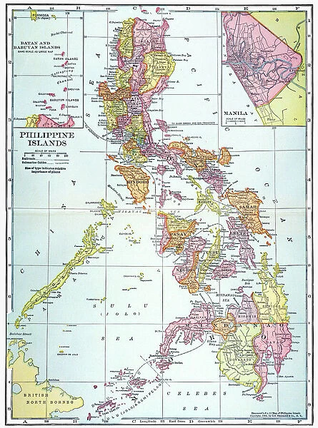MAP: PHILIPPINES, 1905. Map of the Philippine Islands printed in the United States in 1905