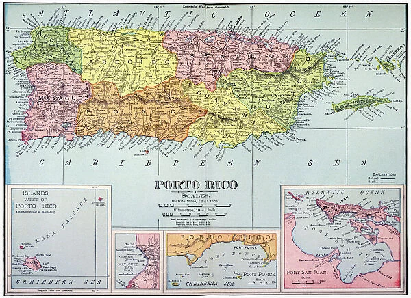 MAP: PUERTO RICO, 1900. Map of Puerto Rico printed in the United States, c1900