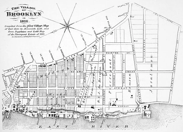 Map of the village of Brooklyn, New York, in 1816