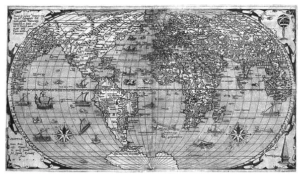 MAP: WORLD, c1575. Italian world map; note that North America and Asia are portrayed