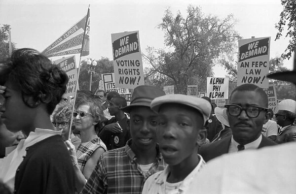 MARCH ON WASHINGTON, 1963. Protestors at the March on Washington for Jobs and Freedom