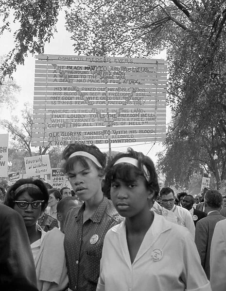 MARCH ON WASHINGTON, 1963. Young women at the March on Washington for Jobs