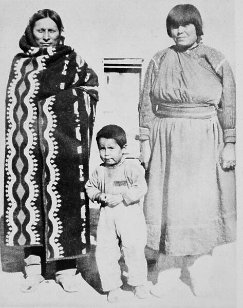 MARIA MARTINEZ (1887-1980). Tewa Native American potter. Maria Martinez, at right