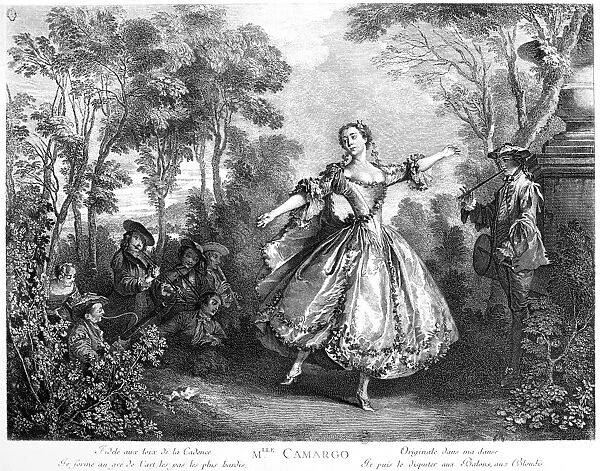 MARIE de CAMARGO (1710-1770). Belgian dancer. Etching and engraving, French, 18th century