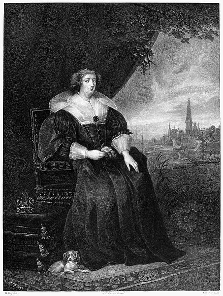 MARIE DE MEDICIS (1573-1642). Queen consort of Henry IV, King of France. Lithograph