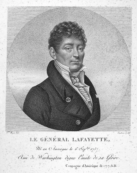 MARQUIS de LAFAYETTE (1757-1834). French soldier and statesman. Aquatint, French