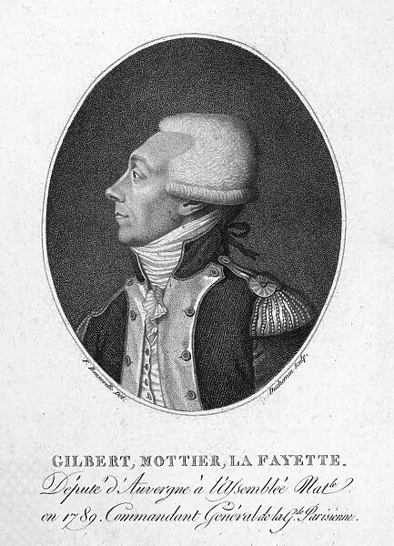 MARQUIS de LAFAYETTE (1757-1834). French soldier and statesman. Aquatint, French