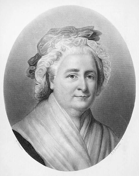MARTHA WASHINGTON (1732-1802). Wife of George Washington. Steel engraving, American