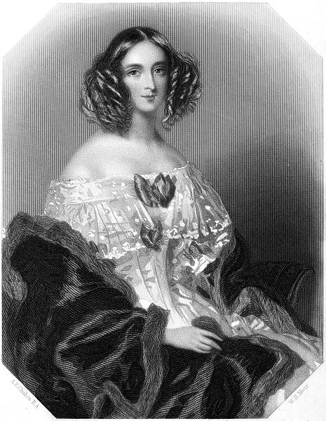 MARY ANNE DISRAELI (1792-1872). Viscountess of Beaconsfield, 1792-1872. Wife of Benjamin Disraeli. Steel engraving, 1840, after a drawing by Alfred Edward Chalon (1780-1860)