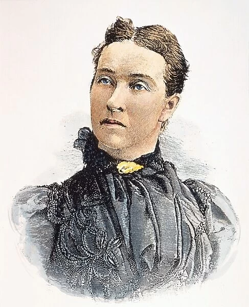 MARY ELIZABETH LEASE (1853-1933). American reformer. Color engraving, c1890