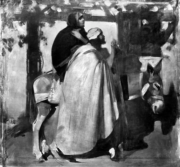 MARY & JOSEPH. Christmas Eve: and there was no room for them at the inn. Oil on canvas