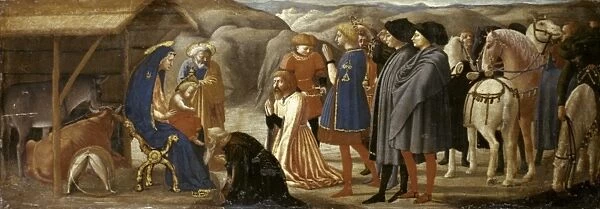 MASACCIO: ADORATION, 1426. The Adoration of the Magi. Wood by Masaccio, 1426