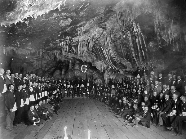 The Masonic Grand Lodge of Arizona meeting in the cave mine of the Copper Queen Consolidated Mining Company at Bisbee, Arizona, 12 November 1897