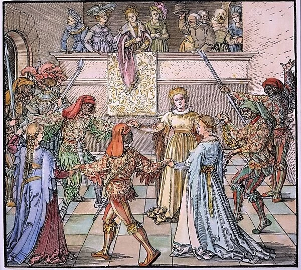 A MASQUERADE. A masquerade ball at the court of Holy Roman Emperor Maximilian I
