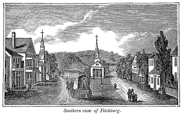 MASSACHUSETTS: FITCHBURG. Southern view of Fitchburg, Massachusetts. Wood engraving